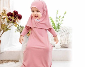 Kia Daily Abaya for Kids 0-3 year, Funny Baby girl shirt, Baby Gift, Baby New Born Gift, Moslem Clothing FD10