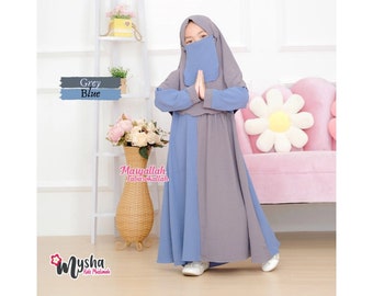 Ensemble gamis pour filles, hijab gratuit pour les 1 à 7 ans, t-shirt musulman, chemise bébé amusante, cadeau bébé, cadeau nouveau-né, vêtements musulmans FD81