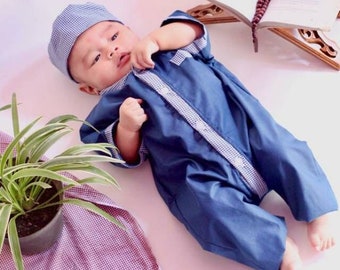 Baby Koko Jumper and Peci Muslim Clothes Newborn 0-12 month, Muslim T Shirt, Baby boy shirt, Baby shirt, Baby Gift,Baby New Born Gift FD94