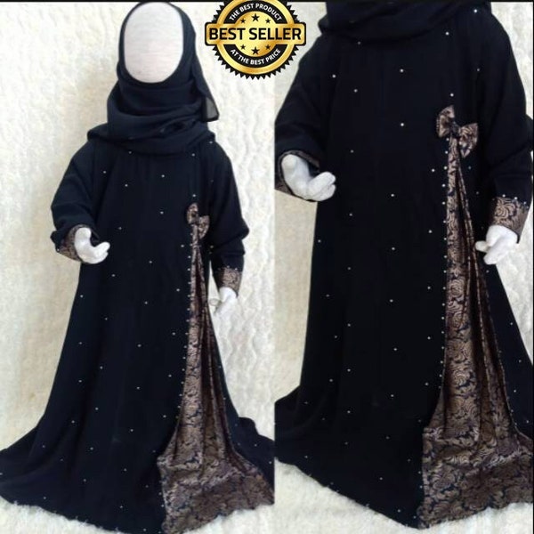 Turkish Exclusive Children Abaya for Girl, Funny Baby girl shirt, Baby shirt, Baby Gift, Baby New Born Gift, Moslem Clothing FD100