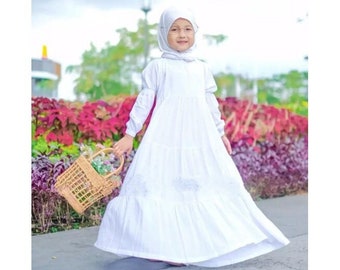 White Series Gamis Set instanst Pasmina, Muslim T Shirt, Funny Baby girl shirt, Baby shirt,Baby Gift,Baby New Born Gift,Moslem Clothing FD84