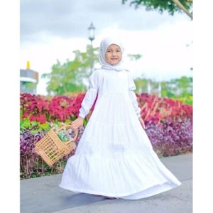 White Series Gamis Set instanst Pasmina, Muslim T Shirt, Funny Baby girl shirt, Baby shirt,Baby Gift,Baby New Born Gift,Moslem Clothing FD84