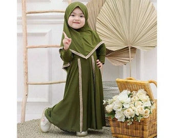 Premium matt Jersey Dress Syari Hijab, Muslim T Shirt, Funny Baby girl shirt, Baby shirt, Baby Gift, Baby New Born Gift,Moslem Clothing FD86