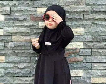 Abaya Set Bergo Chyra Kids 3-8 Year, Muslim T Shirt, Funny Baby girl shirt, Baby shirt, Baby Gift, Baby New Born Gift, Moslem Clothing FD24