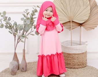 Jersey Abaya Dress for Girls Holiday, Muslim T Shirt, Funny Baby girl shirt, Baby shirt, Baby Gift, Baby New Born Gift, Moslem Clothing FD90