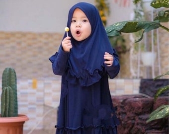 Abaya Holiday Hijab Set 3-8 Year, Muslim T Shirt, Funny Baby girl shirt, Baby shirt, Baby Gift, Baby New Born Gift, Moslem Clothing FD25
