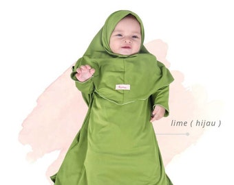 Abaya Ramadhan Set für Kinder 3-8 Jahre, Moslemisches T-Shirt, lustiges Baby-Mädchen-Shirt, Baby-Shirt, Baby-Geschenk, Baby-Neugeborenen Geschenk, Moslemische Kleidung gefd32