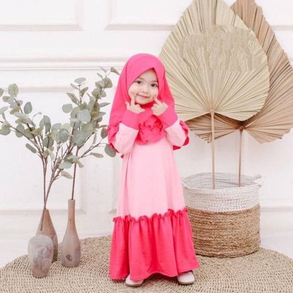Robe abaya en jersey pour vacances de filles, t-shirt musulman, chemise bébé drôle, chemise bébé, cadeau bébé, cadeau bébé nouveau-né, vêtements musulmans FD90