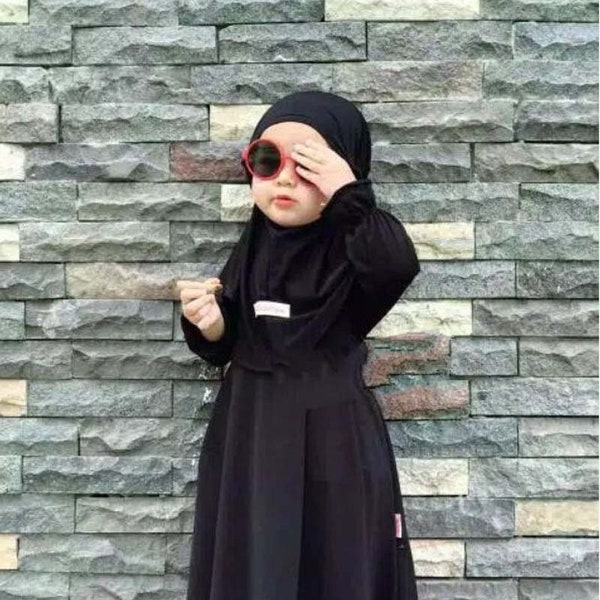 Abaya Set Bergo Chyra Kids 3-8 Year, Muslim T Shirt, Funny Baby girl shirt, Baby shirt, Baby Gift, Baby New Born Gift, Moslem Clothing FD24