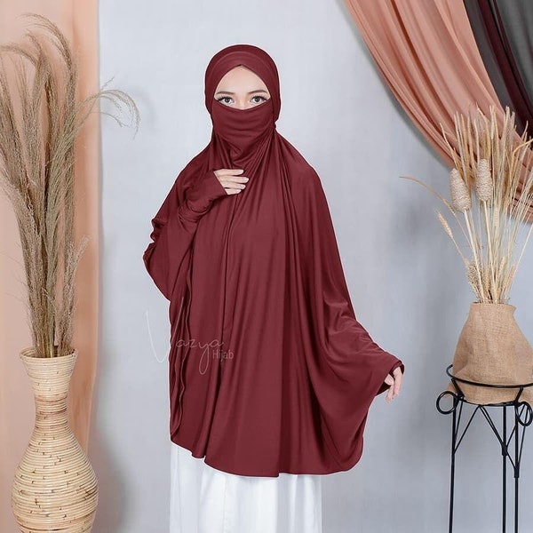 Hijab Mask Shania Niqab,Khimar Jumbo Syari,Niqab for Women Muslim,Face Covering,Islamic Veil,Modest Hijab,Religious Apparel, Muslim GiftFD71