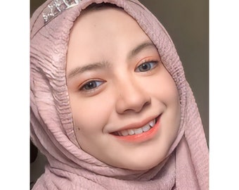 Hijab Pashmina Crinkle Shawl Light Pink, Cotton Wide Hijab Pashmina, Premium Crinkle Cotton Material FD02