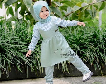 Girls' Tunic Dress Top and Pants Set, Funny Baby girl shirt, Baby Gift, Baby New Born Gift, Moslem Clothing FD192