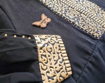 Muslim dress for girls Black abaya robe Gold, Funny Baby girl shirt, Baby shirt, Baby Gift, Baby New Born Gift, Moslem Clothing FD98