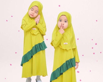 Cheap Childrens Abaya Syar i Khadijah Set 3-8 Year, Muslim T Shirt, Funny Baby girl shirt, Baby Gift, Baby New Born Gift, Moslem Clothing