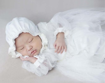Abaya Dress Bonnet Hat Newborn baby girl 0-3 Years, Muslim T Shirt, Funny Baby girl shirt, Baby shirt, Baby Gift, Baby New Born Gift FD17