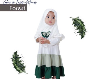 Sweet Layered Abaya 0 Month-6 Year, Muslim T Shirt, Funny Baby girl shirt, Baby shirt, Baby Gift, Baby New Born Gift, Moslem Clothing FD12