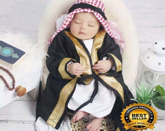 Baby boy abaya sets 0-6 Years, abaya and turban, Baby Boy Abaya Set,  Islamic Clothing Set for Boys, Muslim Toddler Outfit, Modest Dress Set - Main Image