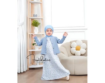 Girls' Outfit Inner & Cardigan Set for Baby Girls, Funny Baby girl shirt, Baby Gift, Baby New Born Gift, Moslem Clothing FD190