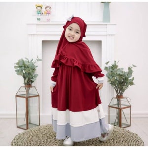 Abaya Set Hijab Eid Series, Gamis Muslim T Shirt, Funny Baby girl shirt, Baby shirt, Baby Gift, Baby New Born Gift, Moslem Clothing FD92