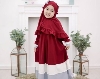 Abaya Set Hijab Eid Series, Gamis Muslim T Shirt, Funny Baby girl shirt, Baby shirt, Baby Gift, Baby New Born Gift, Moslem Clothing FD92