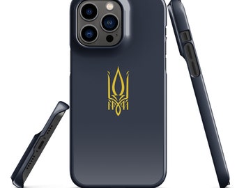 Ukrainian Trident iPhone Case – Golden Coat of Arms, Polycarbonate