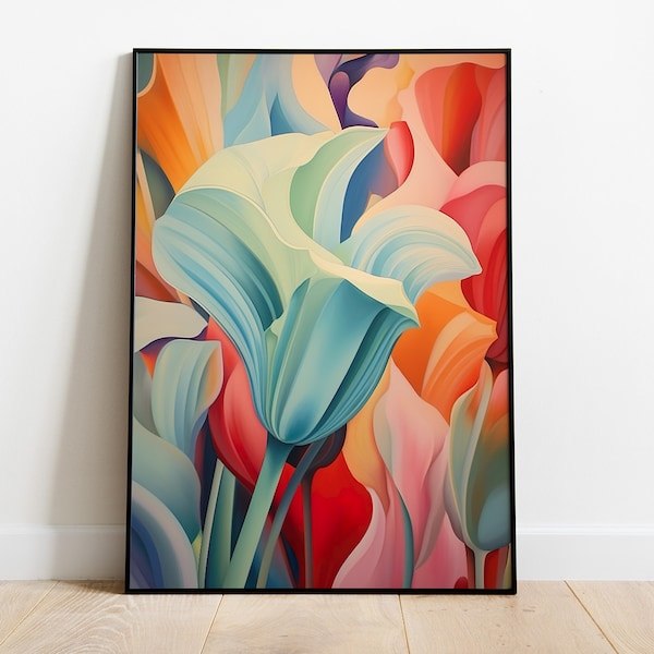 Stunning Flower Art in the style of Georgia O'Keeffe, Digital Download