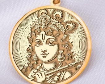 Lord krishna gold pendant discount