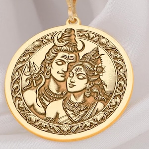 Shiva parvati gold pendant sales