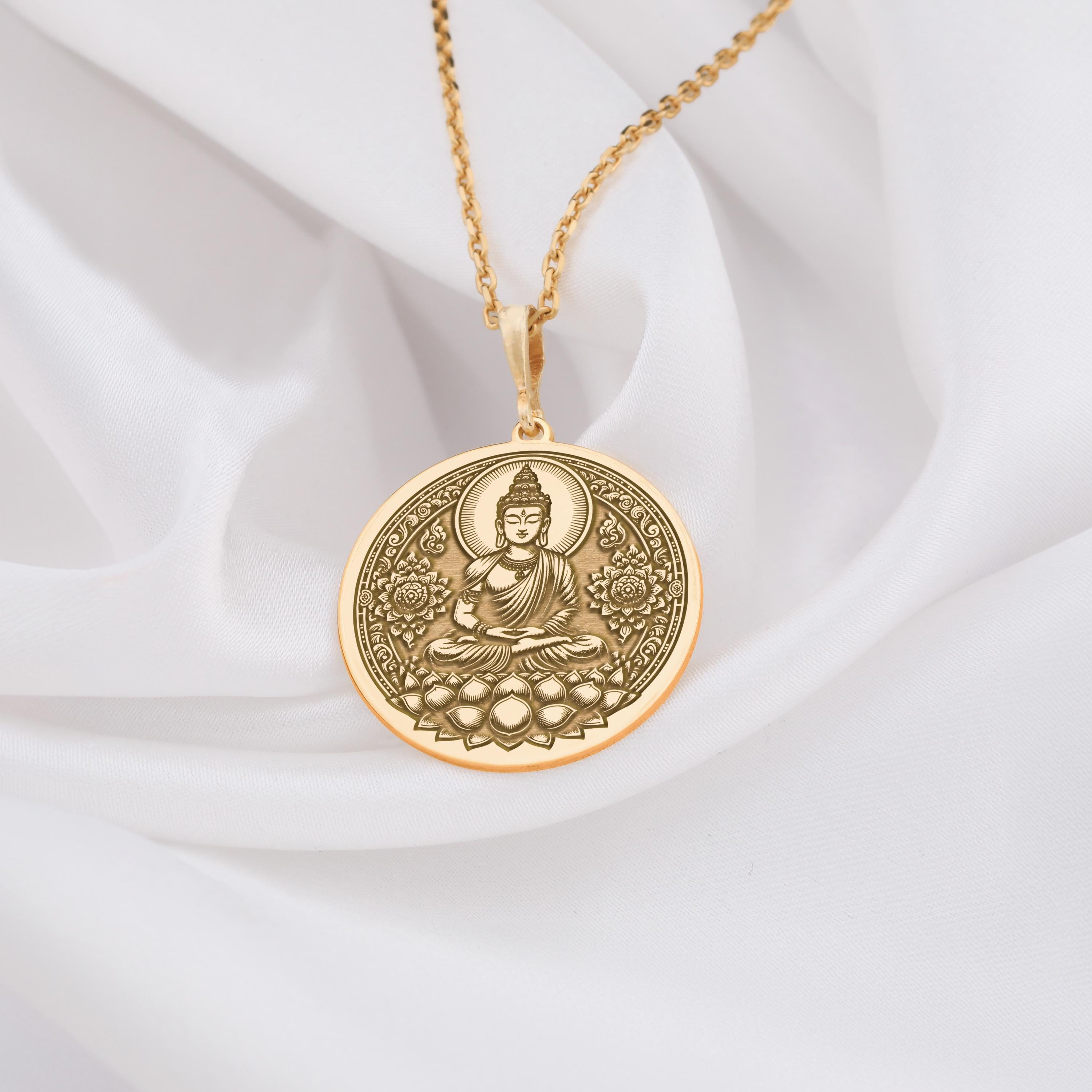 14k Gold Buddha Pendant - Sterling Silver & Gold/rose Gold