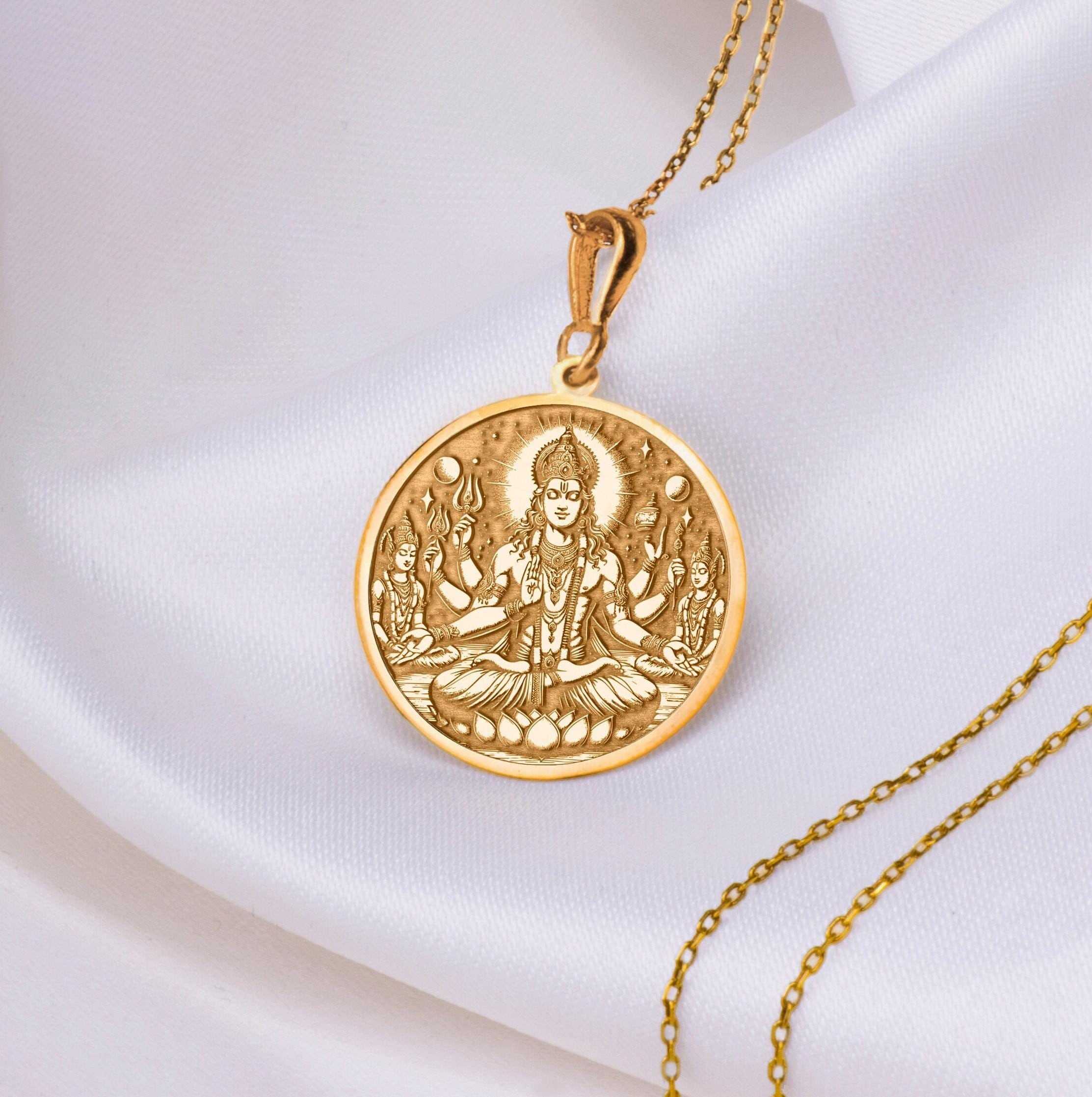 Gold Mangalsutra Pendant Vishnu Pratima Locket Design Vishnu Pratima  Pendant 22Kt Gold Traditional Short Pendant