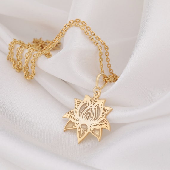 14K Solid Gold Lotus Necklace Rose Gold, Silver Lotus Pendant, Zen Floral Necklace, Minimalist Yoga Jewelry, Dainty Floral Gift for Her - Etsy 14K Solid Gold Lotus Necklace Rose Gold, Silver Lotus Pendant, Zen Floral Necklace, Minimalist Yoga Jewelry, Dainty Floral Gift for Her - Etsy