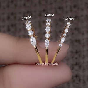 Alternating Marquise and Round Cut Lab Grown Diamond Band Marquise Wedding Band Half Eternity Band Stackable Band Shared Prong Wedding Band