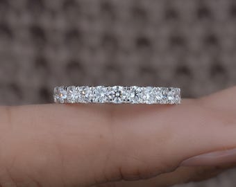 Obrączka ślubna z 14-karatowego złota z diamentami o średnicy 3 mm, pierścionek rocznicowy z wysadzanymi diamentami
