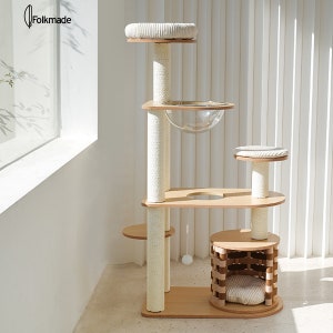 Boho Chic Cat Kitten Climbing Frame Tree - Minimal Modern Luxury Pet