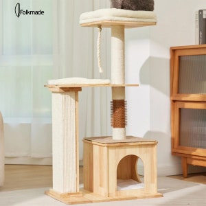 Boho Cat and Kitten Climbing Frame Tree - Nordic Scandi Pet Scratch Itch