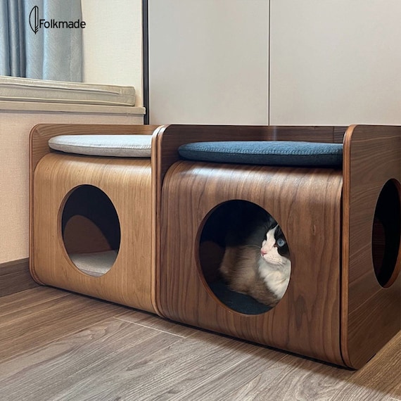 Coffee table with cat bed underneath hot sale