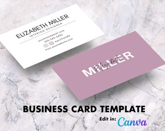 Editable Business Card Template with Instant Download