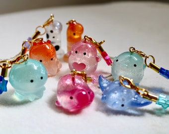 Rare Sea Creature Jewelry Phone Charms with Glitter