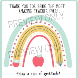 Teacher Appreciation Gift Tags – Rainbow Printable | Digital Download | Instant Thank You Tags for Teachers & Staff | PDF