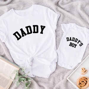 Daddy and Daddy&#39;s Boy College Matching T-Shirts, Daddy boys shirt, Father day shirt, Dad son matching T-shirts, Father&#39;s day gift