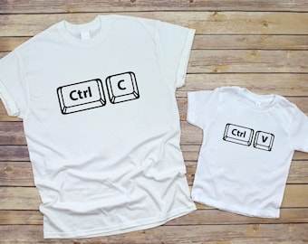 Copy Paste Shirt Set, CTRL C & CTRL V Matching Father Baby Gift Set, Father and Baby matching shirts, Father's Day Gift