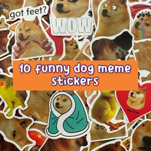 10 PCS Funny Dog Meme Stickers / Scrapbooking / Diary / Journal Deco / Art & Crafts