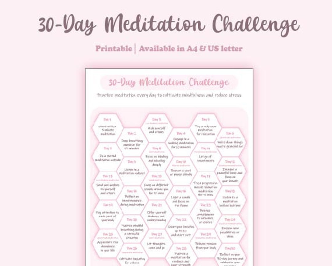 Printable 30-day Meditation Challenge - Etsy