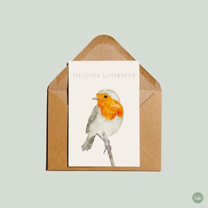 Postkarte Rotkehlchen