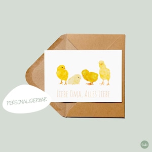 Postkarte Küken personalisierbar