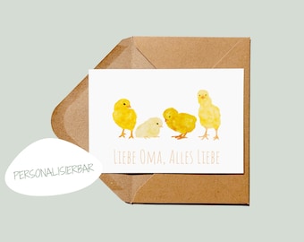 Postkarte Küken personalisierbar