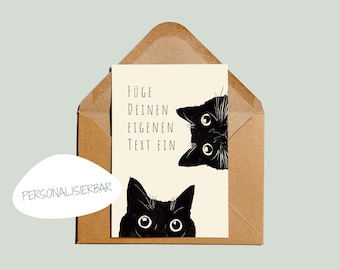 Personalized postcard of cats looking at you
