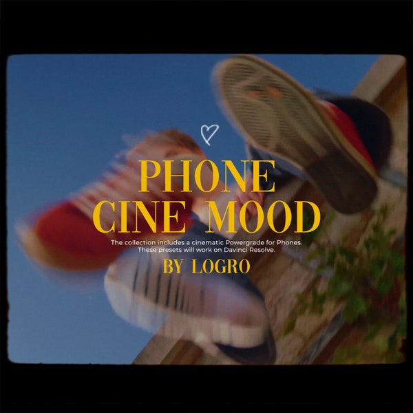 CineMood Phone Film Emulation for Davinci Resolve LUT Super16 Cinematic Video Preset for Color Grading, Retro Analog Look