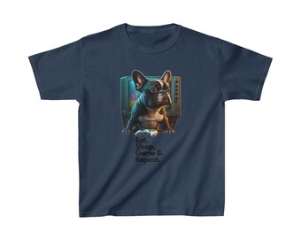Get Your Little Gamer Ready with a Fun Gaming French Bulldog Kids T-Shirt!