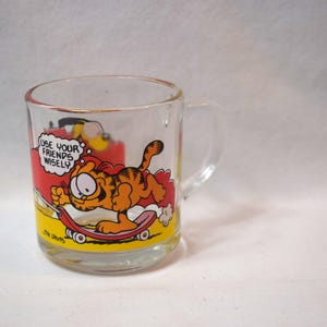 Vintage 1978 McDonalds Garfield Glass Coffee Mug Cup Promotion Give Away